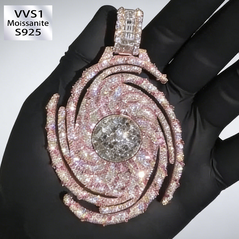 Perfect Storm and Storm Eye Two-tone Plating  Moissanite Pendant