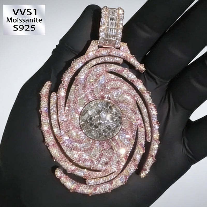 Perfect Storm and Storm Eye Two-tone Plating Moissanite Pendant