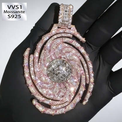 Perfect Storm and Storm Eye Two-tone Plating  Moissanite Pendant