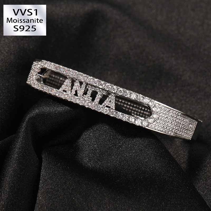 Moissanite Customizable Letter Full Diamond Bracelet