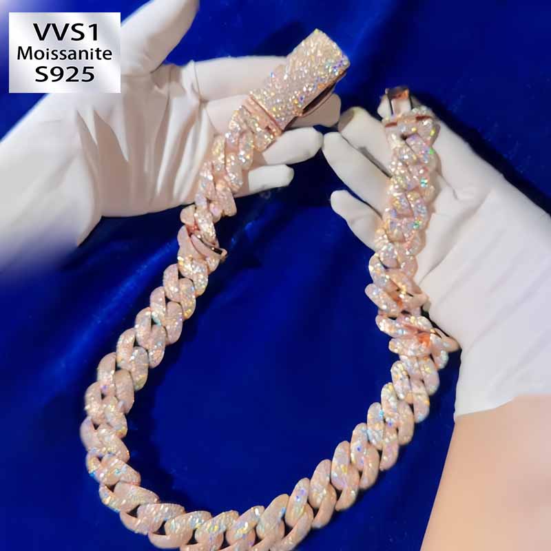 24mm Moissanite Sparkling Cuban Chain