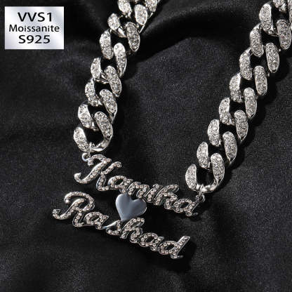 Moissanite can Customize Letter Cuban Chain
