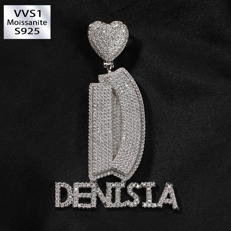 Moissanite Love Buckle Personalized Letter Custom Pendant