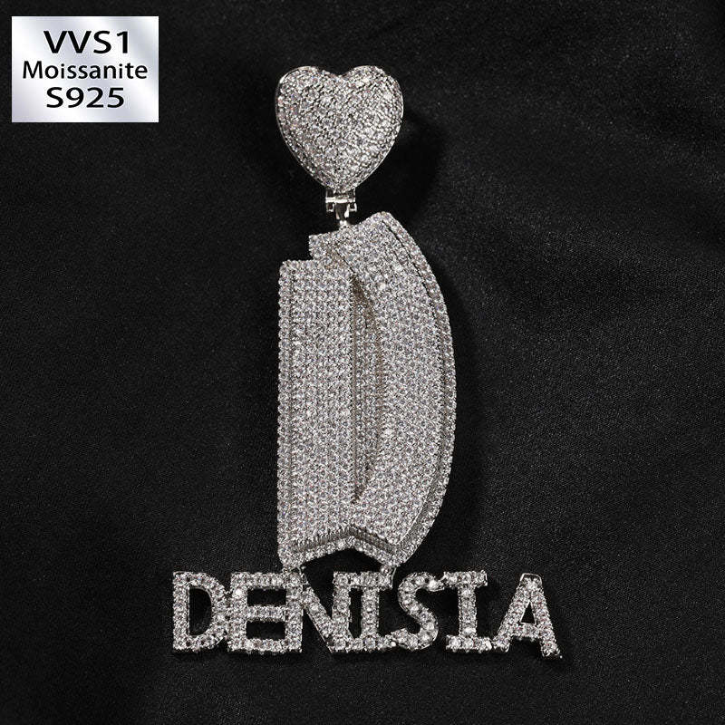 Moissanite Love Buckle Personalized Letter Custom Pendant