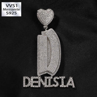 Moissanite Love Buckle Personalized Letter Custom Pendant