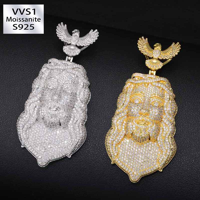 Moissanite Eagle Buckle Jesus Pendant