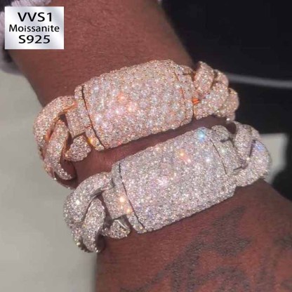 Moissanite Sparkling Cuban Bracelet