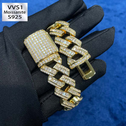 Moissanite Hip Hop Punk Cuba Bracelet