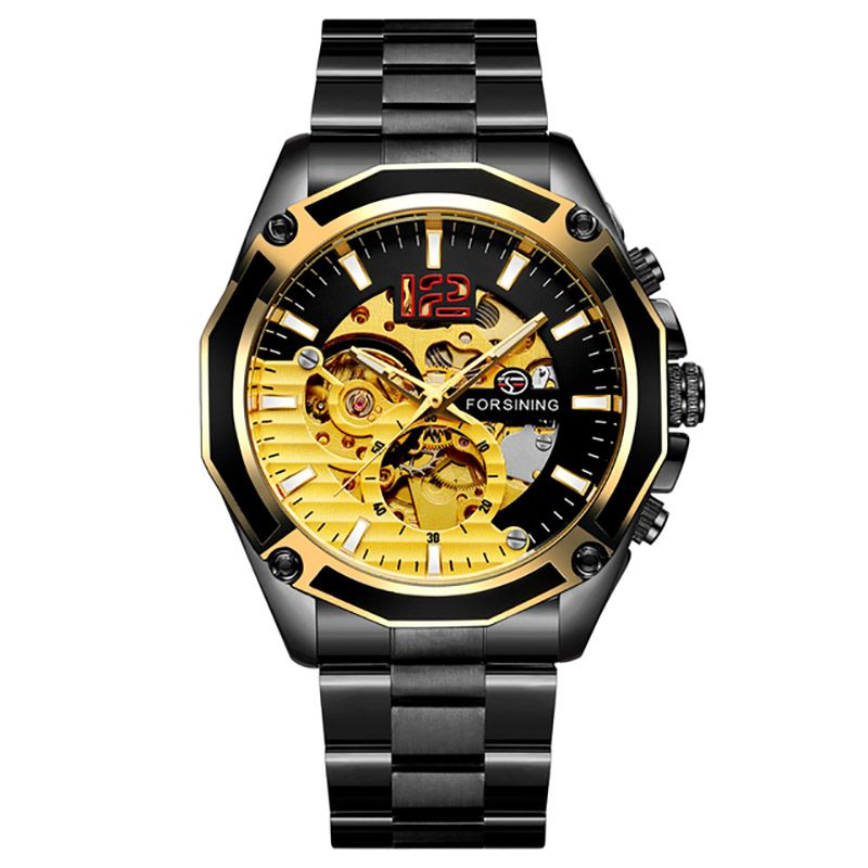 Waterproof Skeleton Mechanical Automatic Watch for Men