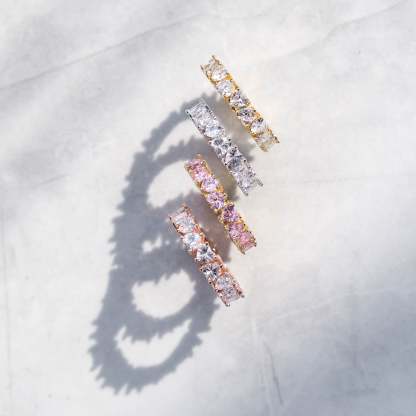 4mm Heart Cut Eternity Ring - 6IX ICE