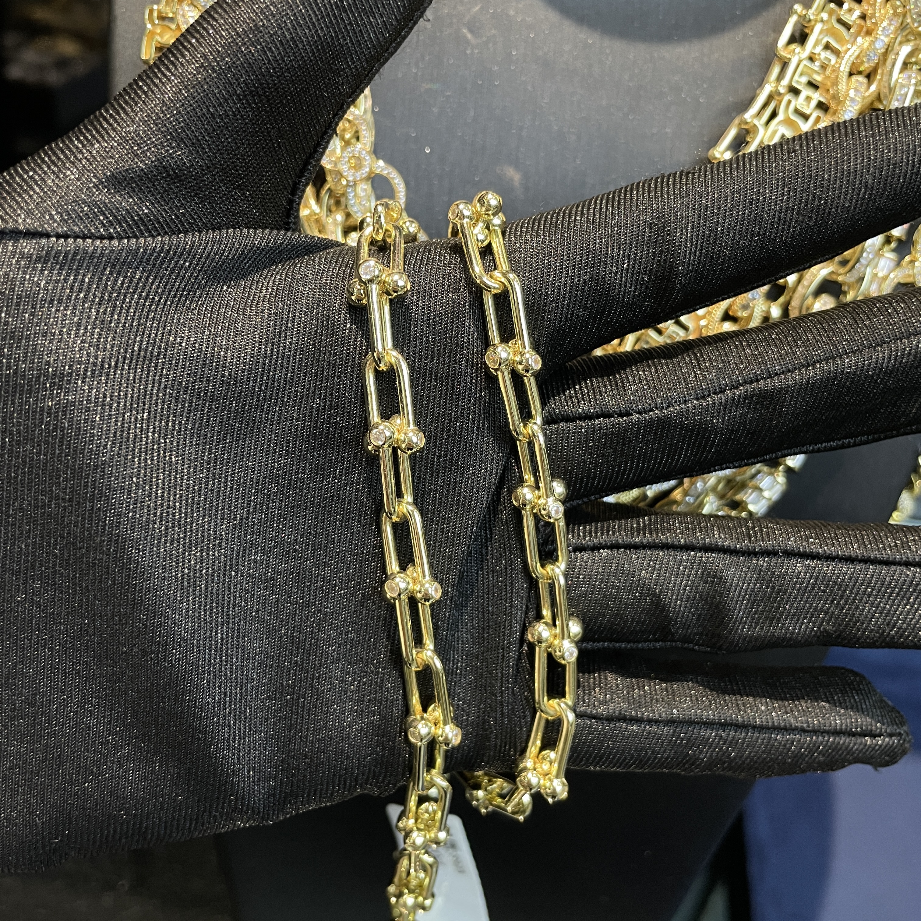 5mm Moissanite U-Shape Linked Necklace