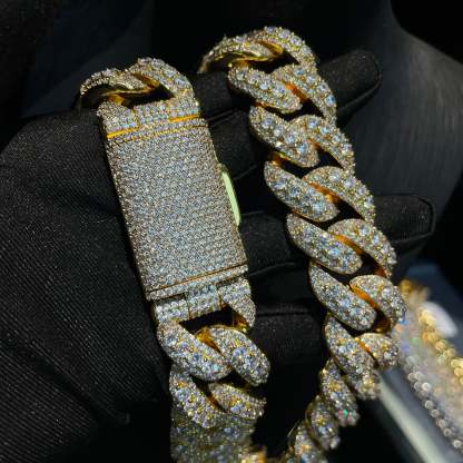 18mm Moissanite Hip-Hop Bubble Cuban Chain