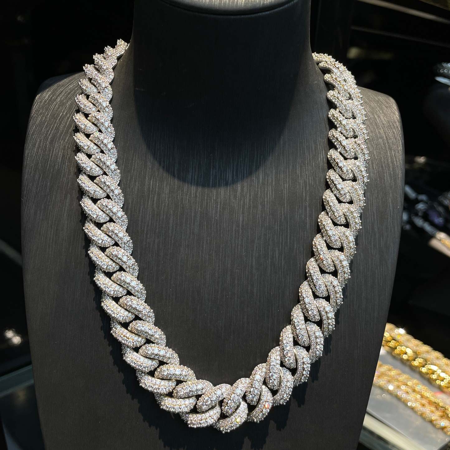 18mm Moissanite Hip-Hop Bubble Cuban Chain