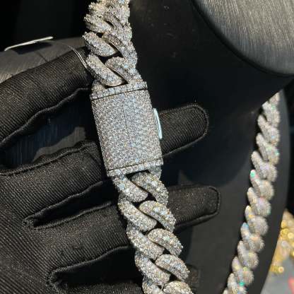 18mm Moissanite Hip-Hop Bubble Cuban Chain