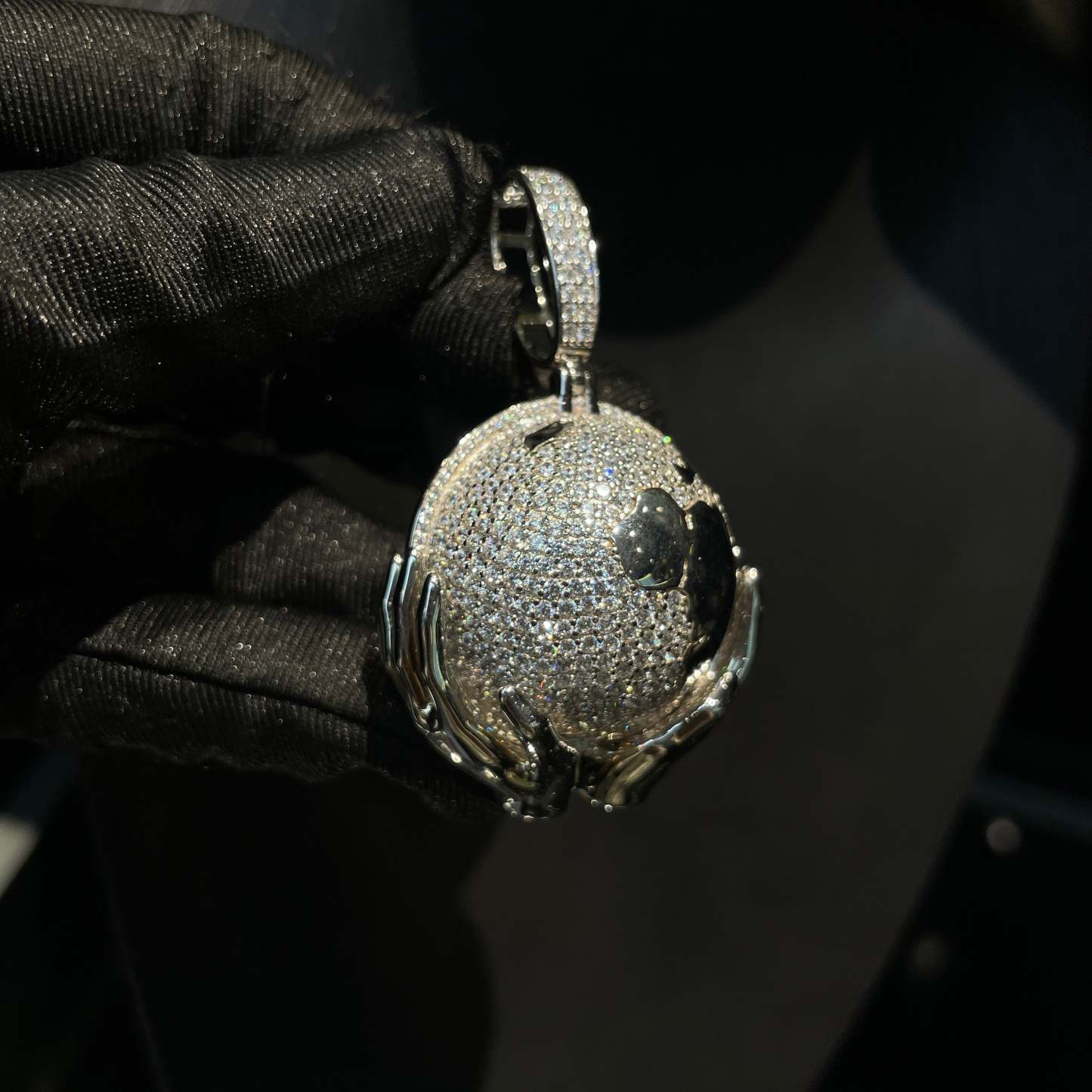 Moissanite Earth-Holding Pendant