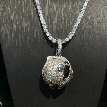 Moissanite Earth-Holding Pendant