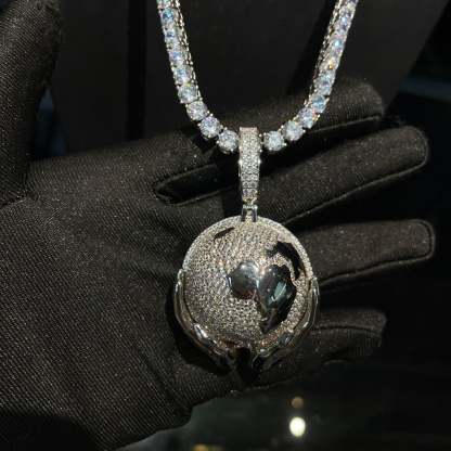 Moissanite Earth-Holding Pendant