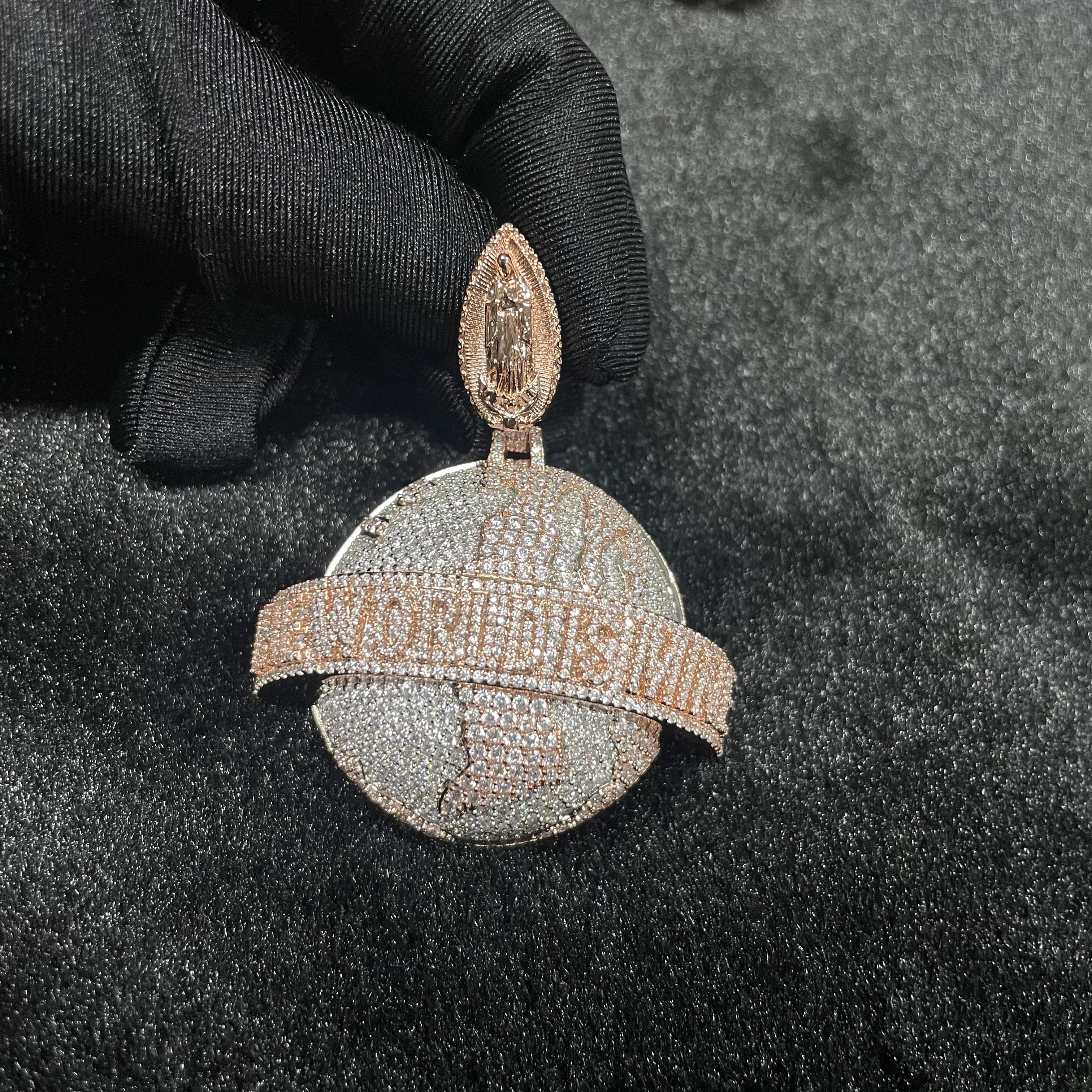 Moissanite "The World is Mine" Global Pendant Smaller Version