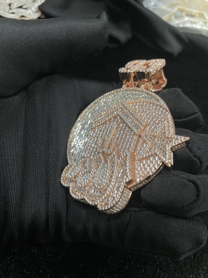 Custom Moissanite ALLAH Number 3D Pendant Smaller Version（In stock）