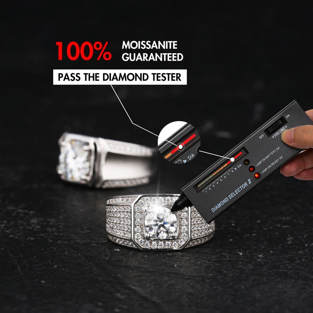 2.0 Carats VVS1 Moissanite Men Ring
