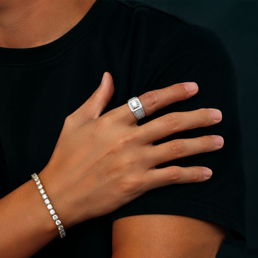 2.0 Carats VVS1 Moissanite Men Ring