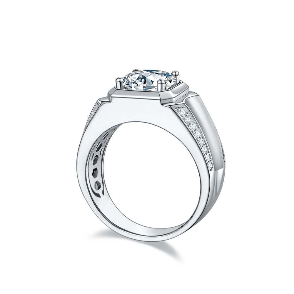 1.0 Carats VVS1 Moissanite Men Ring
