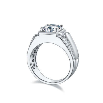 1.0 Carats VVS1 Moissanite Men Ring