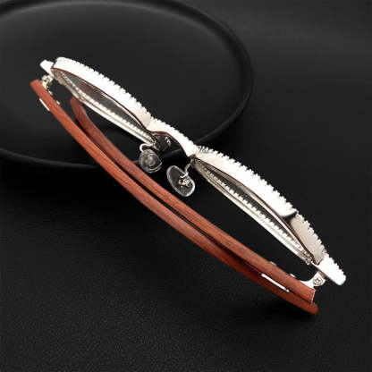 Moissanite Fashion Trend Wooden Temple Glasses