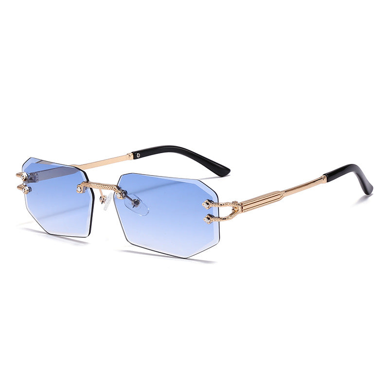 Polygonal Cut Frameless Sunglasses