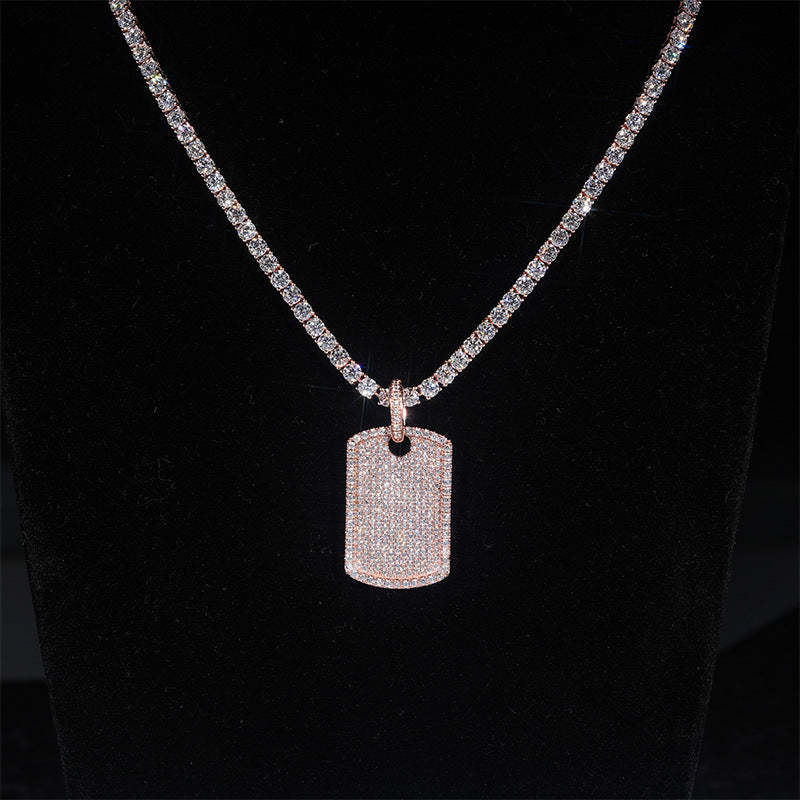 Moissanite Hip Hop Rectangular Pendant