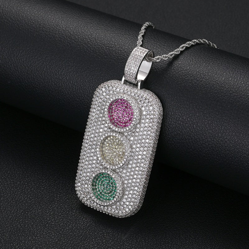 Moissanite Creative Color Traffic Light Pendant
