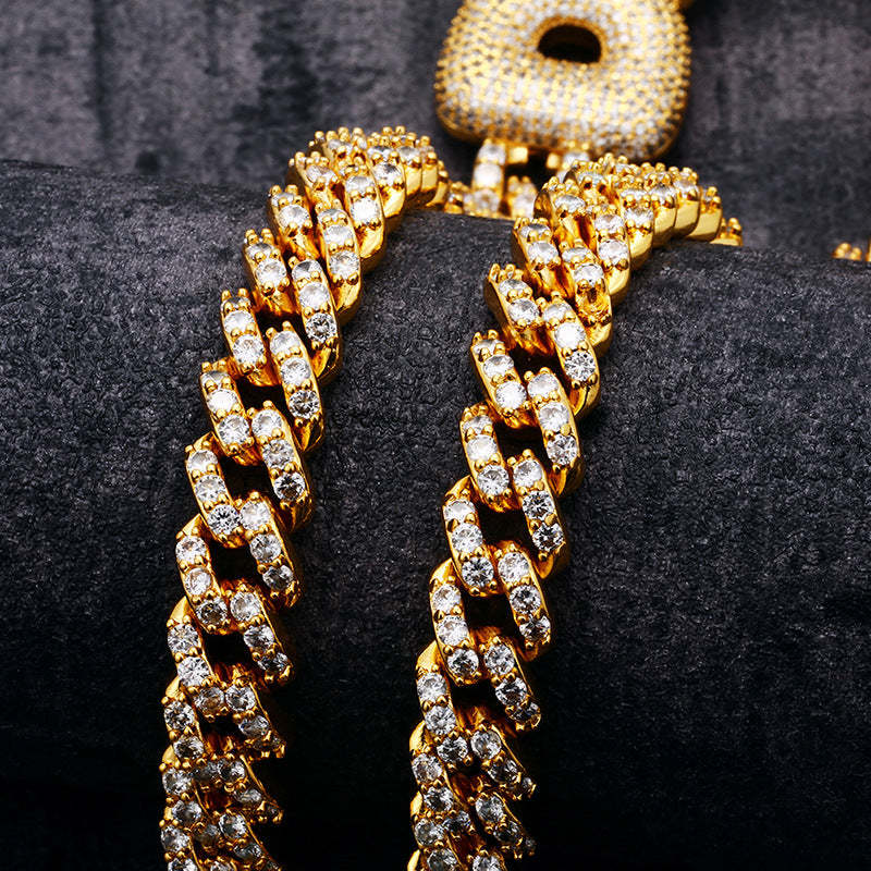 Moissanite Bubble Ball Font Customizable Letter Pendant Set