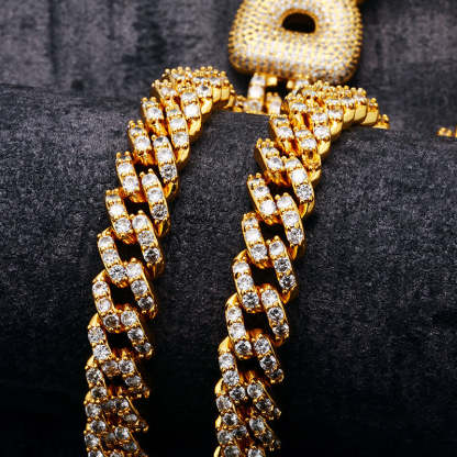 Moissanite Bubble Ball Font Customizable Letter Pendant Set