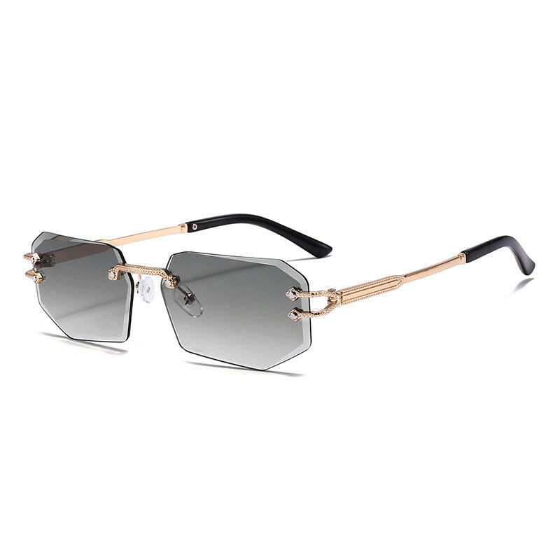 Polygonal Cut Frameless Sunglasses