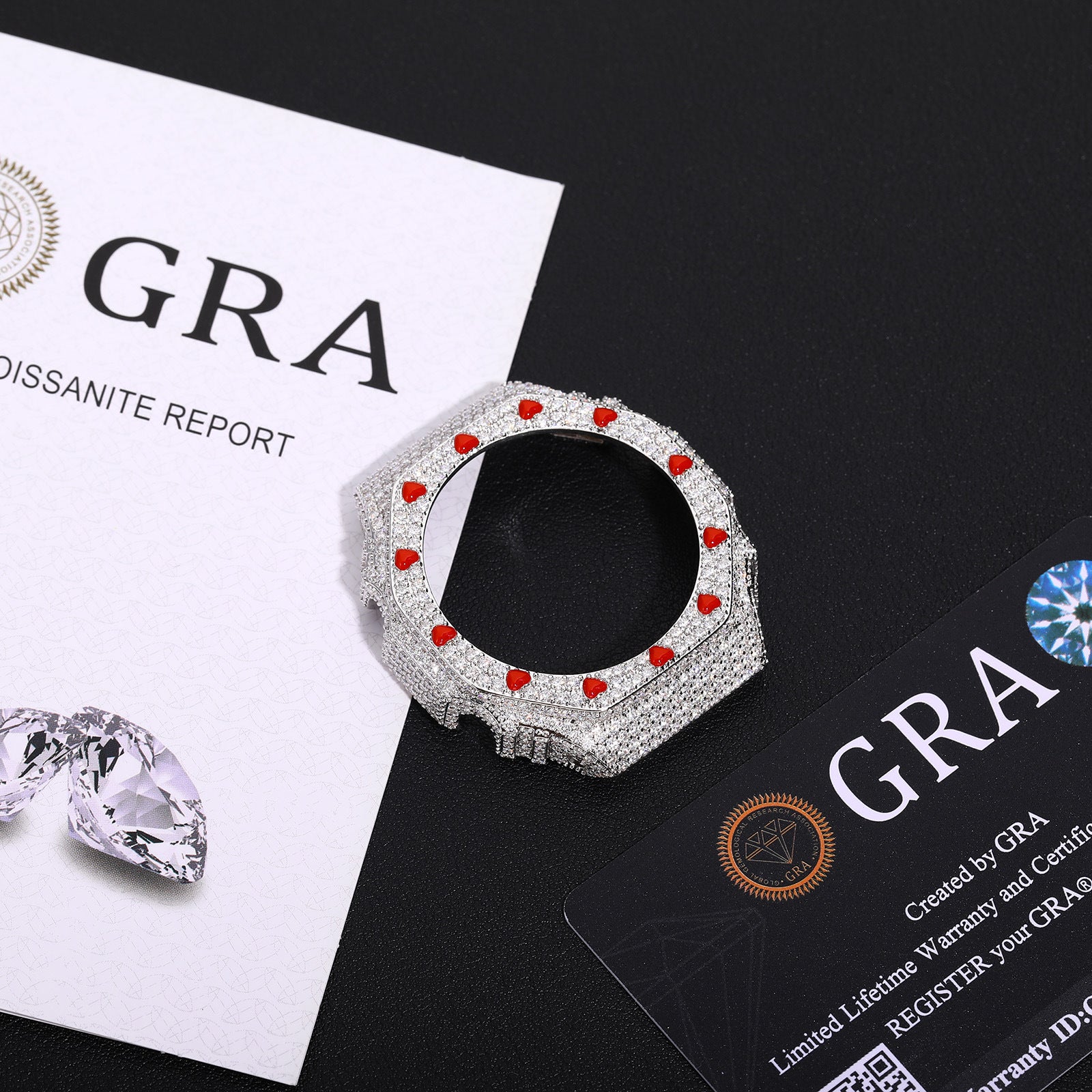 GA2100GB Moissanite Enamel Heart Watch Case Bezel