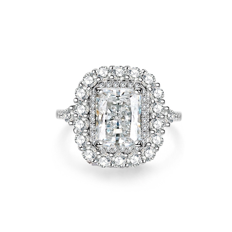 Pink Emerald Cut 3 Carat Engagement Ring