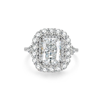 Pink Emerald Cut 3 Carat Engagement Ring