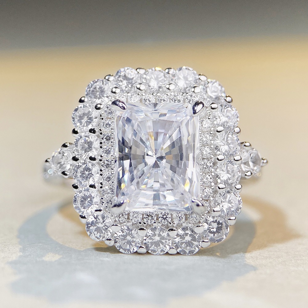 Pink Emerald Cut 3 Carat Engagement Ring