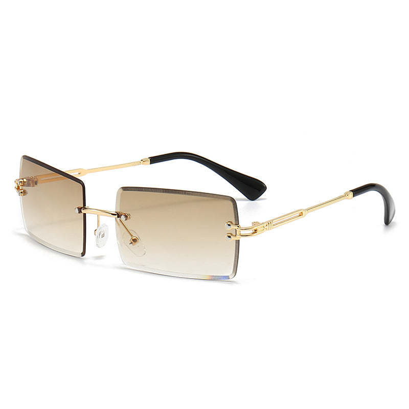 New Frameless Cutaway Square Sunglasses