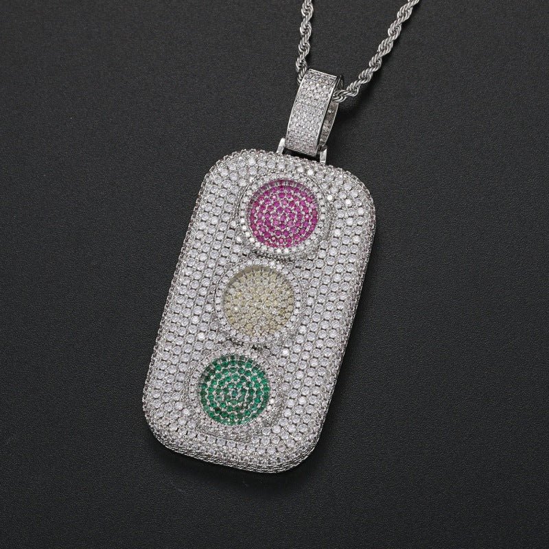 Moissanite Creative Color Traffic Light Pendant