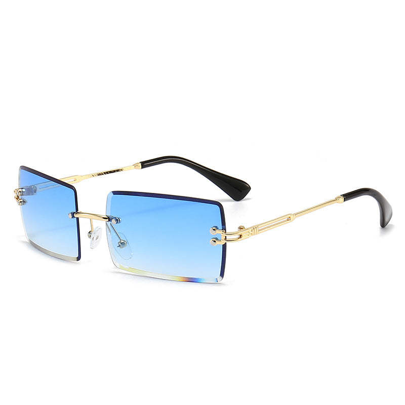 New Frameless Cutaway Square Sunglasses