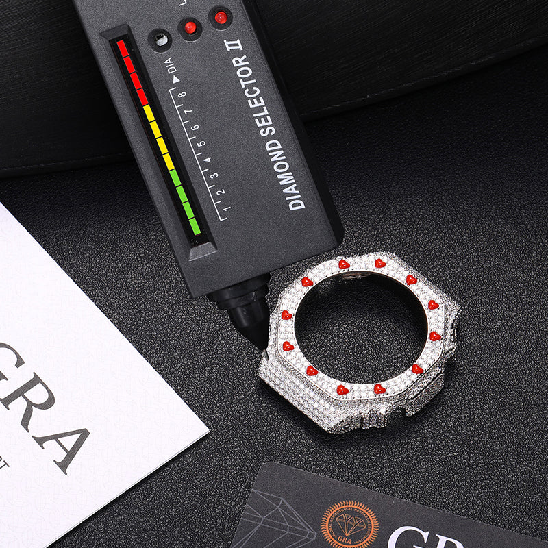 GA2100GB Moissanite Enamel Heart Watch Case Bezel