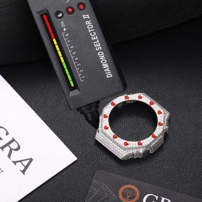 GA2100GB Moissanite Enamel Heart Watch Case Bezel