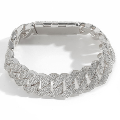 20mm Moissanite Diamond Prong Cuban Bracelet