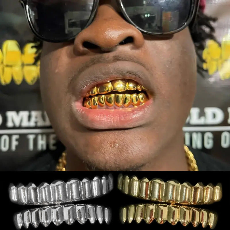 Hip-Hop Rapper 10-tooth 24K Gold Plated Grillz