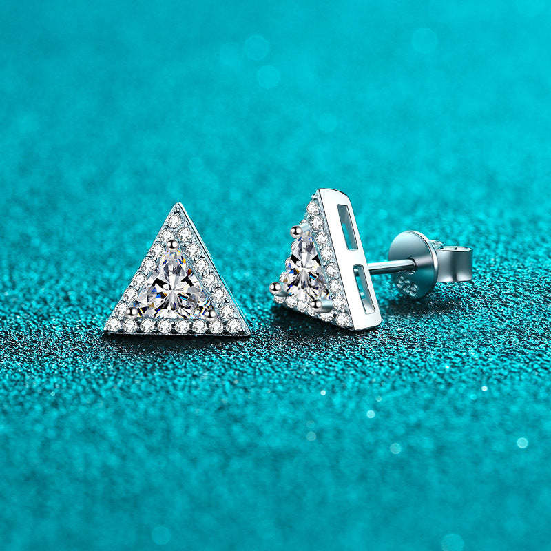 Moissanite Triangle Stud Earrings