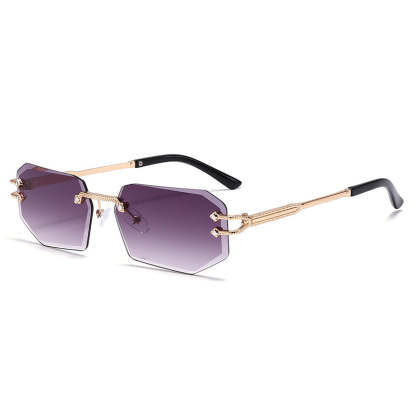 Polygonal Cut Frameless Sunglasses
