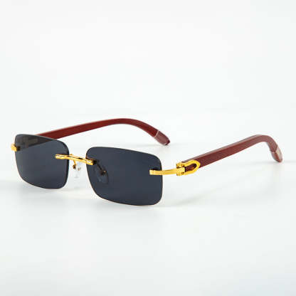 Fashion Frameless Wooden Temple Sunglasses