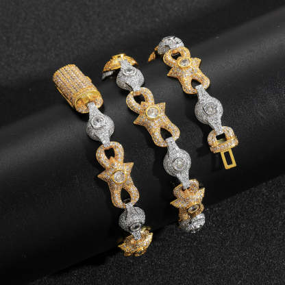 10mm Two-Tone Moissanite Cuban Chain