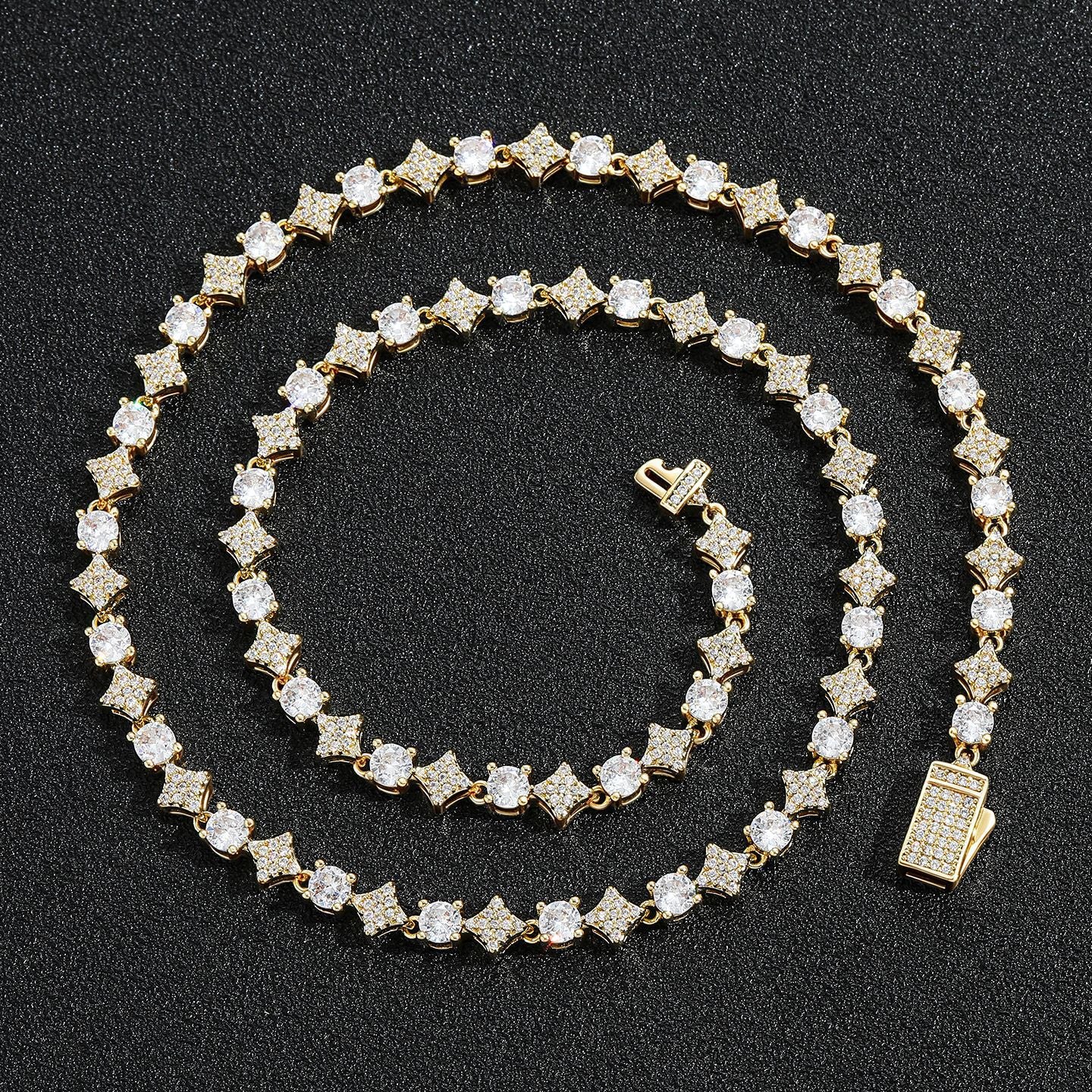 6MM Moissanite Hip-Hop Star Tennis Bracelet Chain
